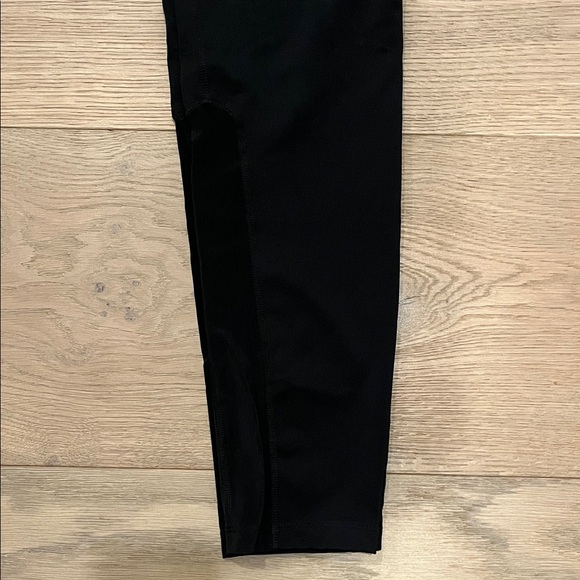 Nike Womens Black Running Leggings with White Logo - Picture 2 of 7